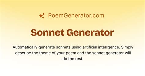 tecture to generate poetry in three different languages - Portuguese, Spanish and. . Sonnet poem generator